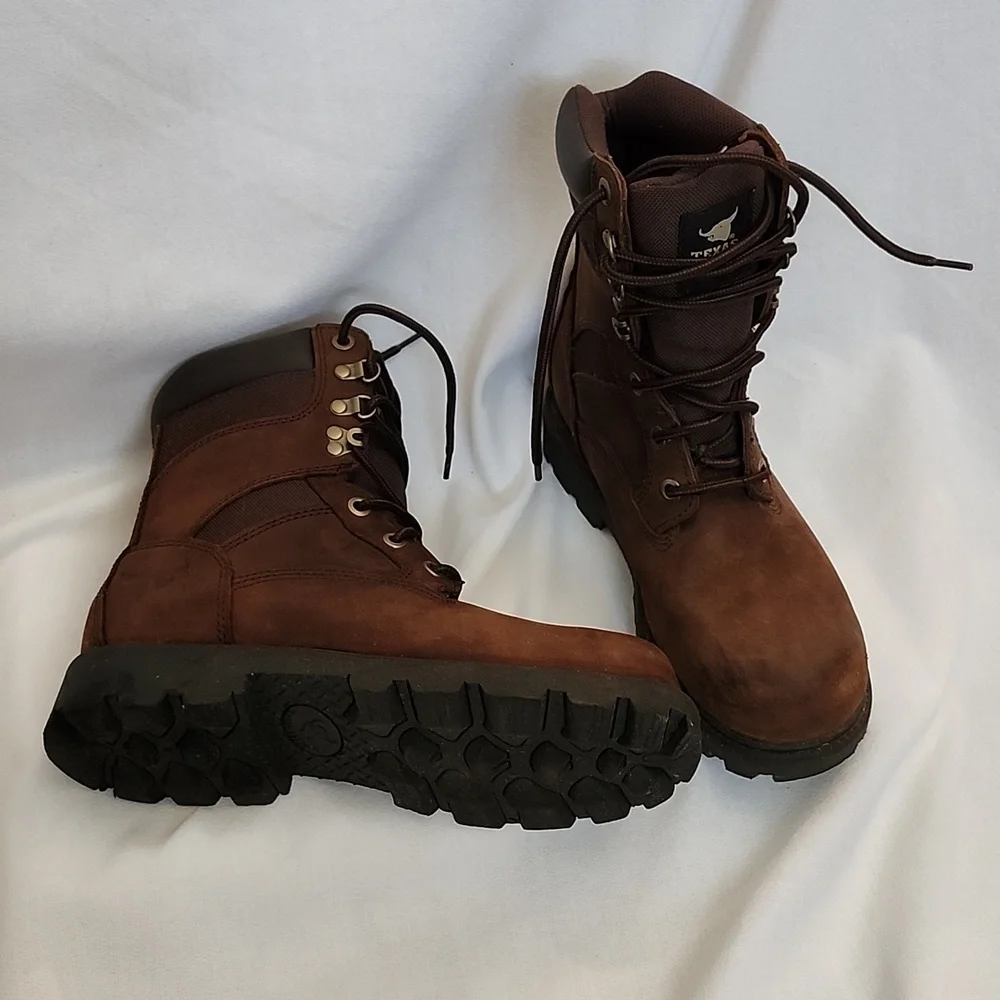EUC  Men's Texas Steer Steel Toe Boots
